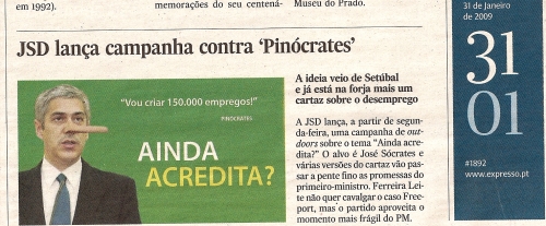 Pinocrates no Expresso 31 de Janeiro 2009